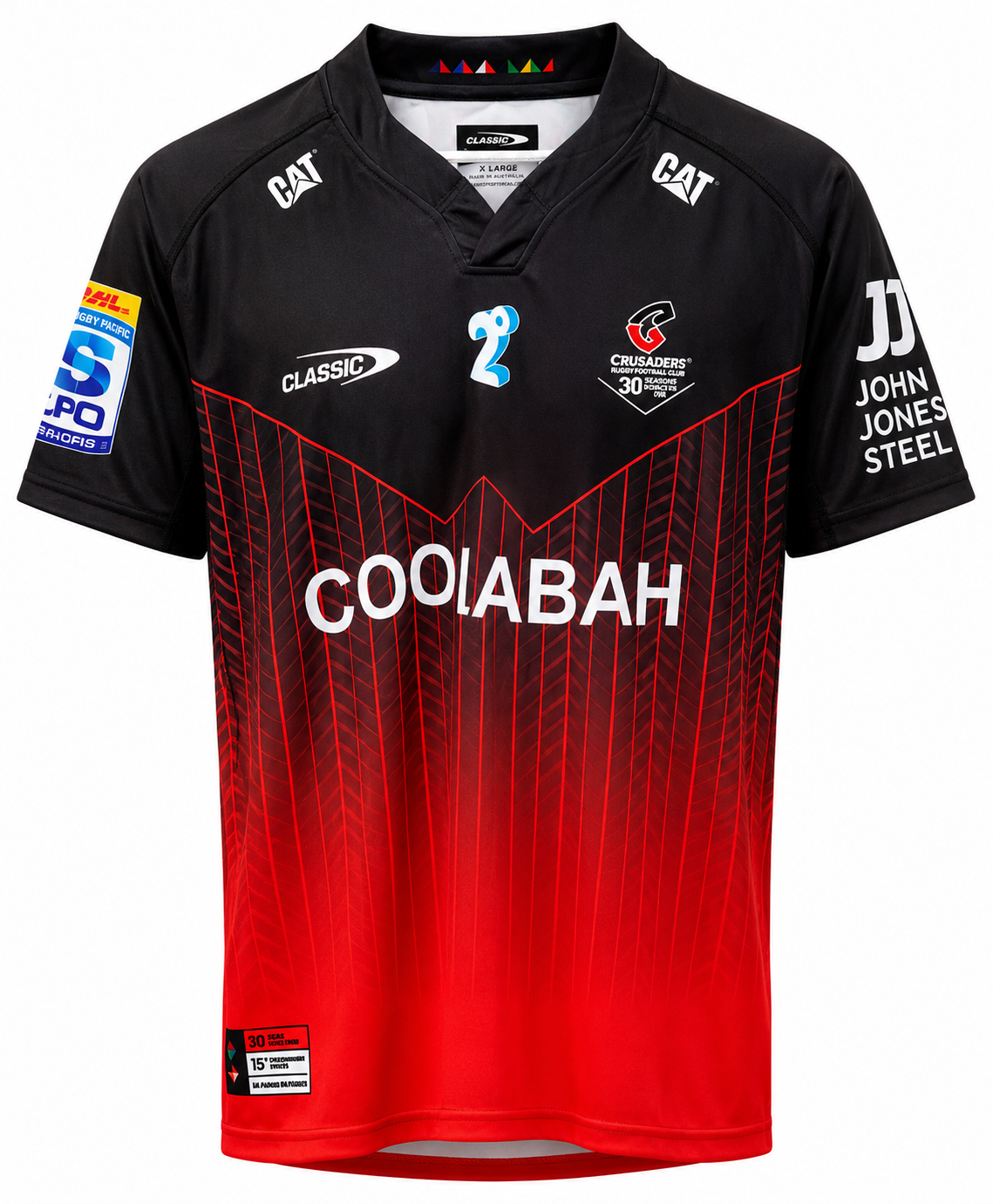 Crusaders 30th Anniversary Rugby Jersey – Black & Red